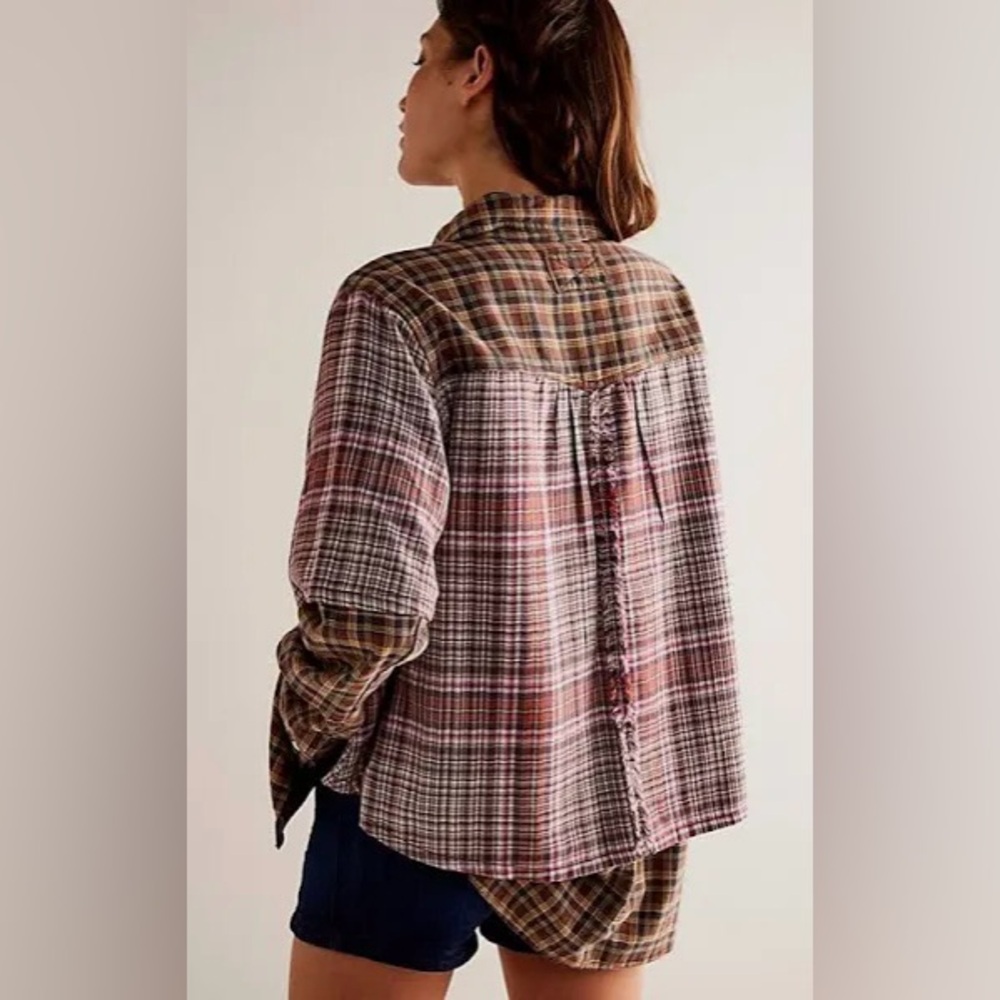 We the Free Plaid Two Tone Layered Flannel size Medium - Picture 4 of 14